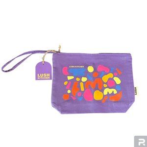 LUSH Kitchen Exclusive Purple Patterned Zipper Cosmetic Pouch